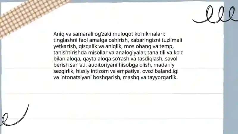 Ijtimoiy òzaro ta'sir. Muloqot va hamkorlik kònikmalarini rivojlantirish 4