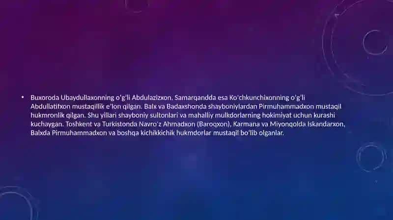 BUXORO XONLIGINING TASHKIL TOPISHI VA SIYOSIY HAYOTI 4