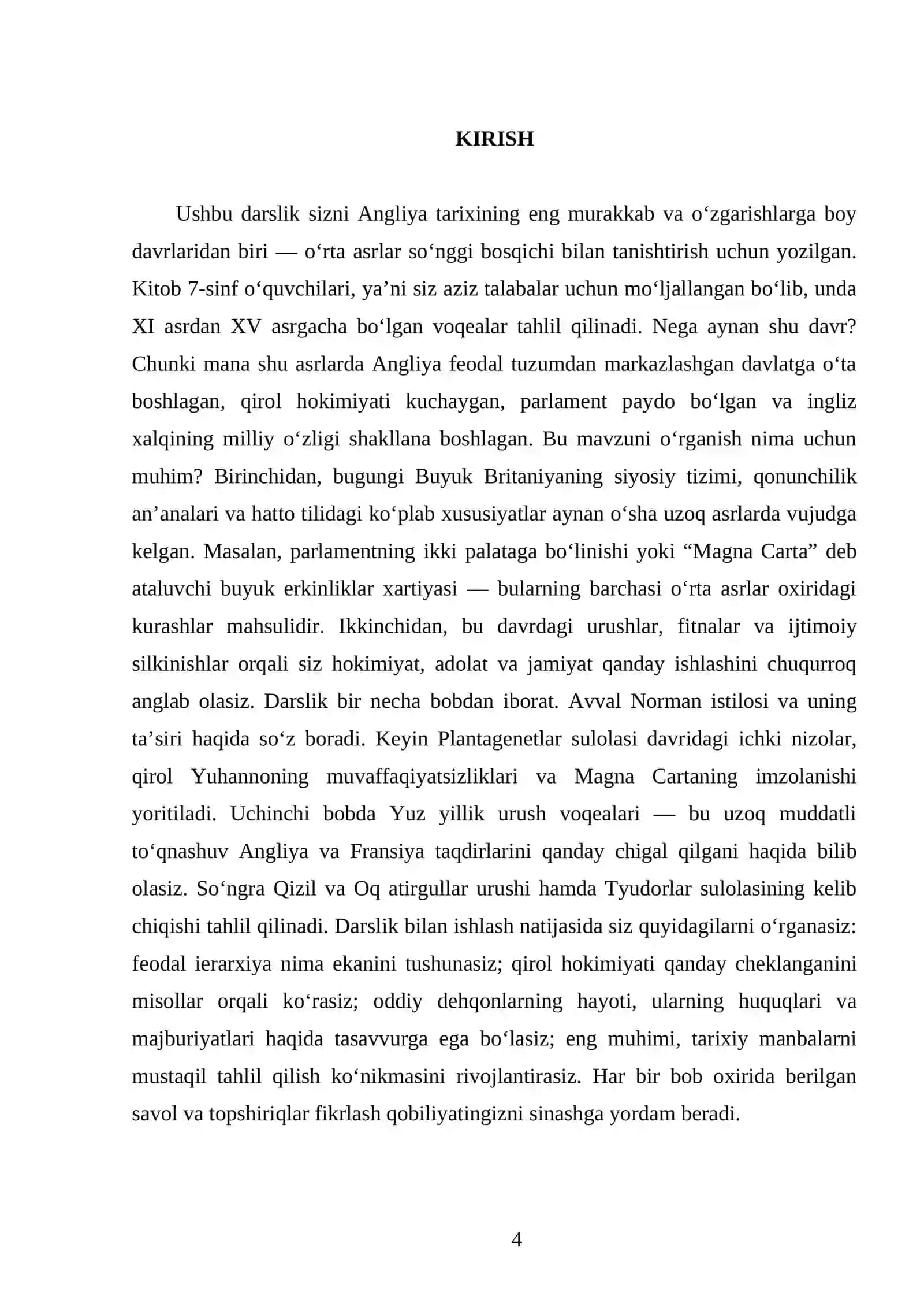 ANGLIYA O‘RTA ASRLAR SO‘NGIDA. 7- SINF 4