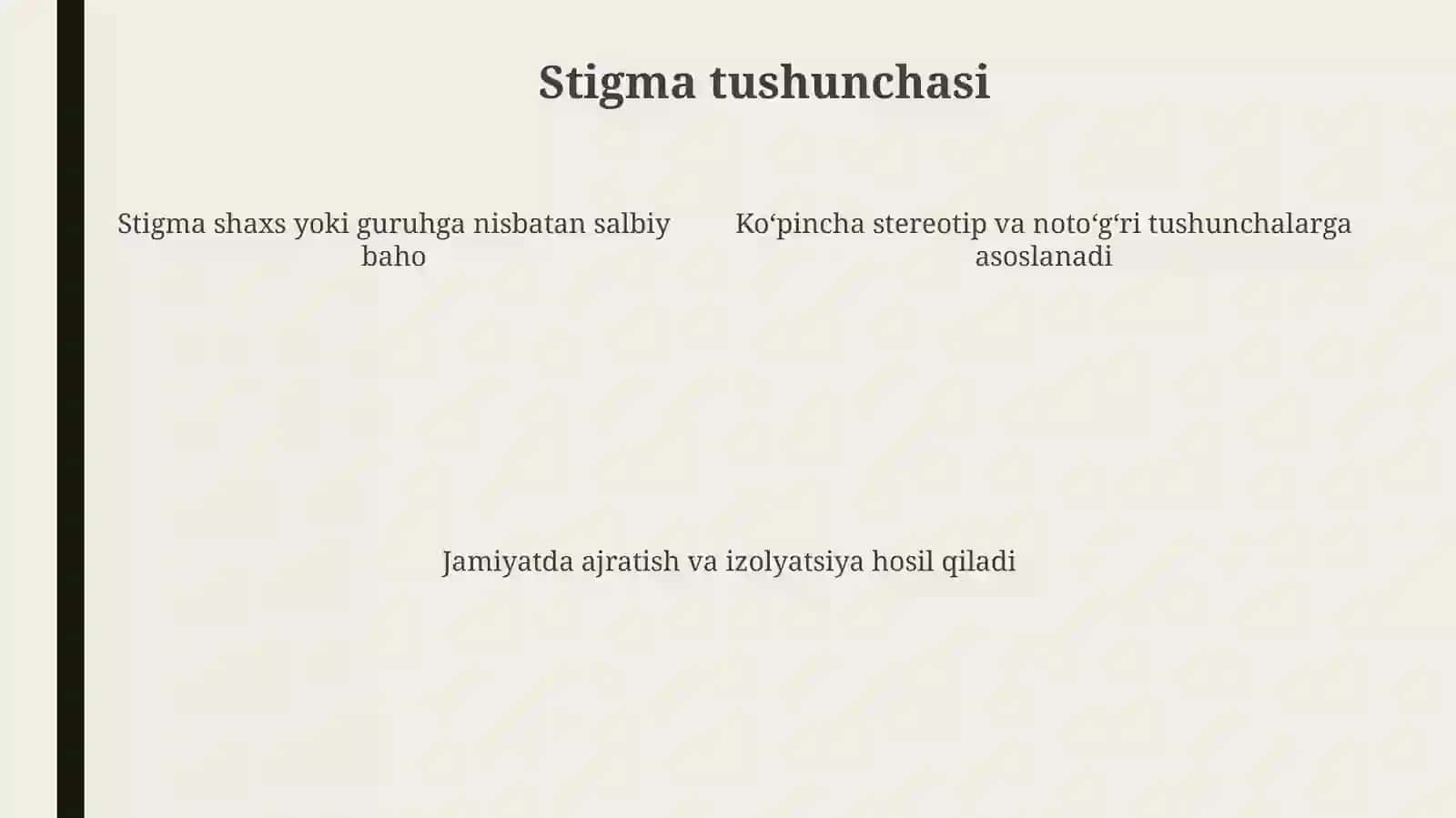 Stigma va diskriminatsiyani bartaraf qilish. Stigma va diskriminatsiya tushunchalari 4