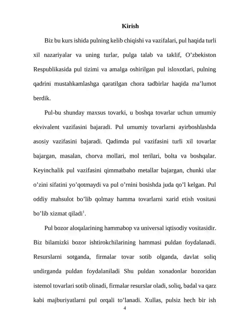 Pul to’g’risida turlicha nazariyalar 4