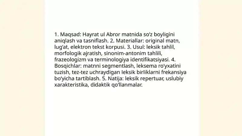 Mumtoz asarlar matni ustida ishlash usullari hayrat ul abror dostoni misolida 4