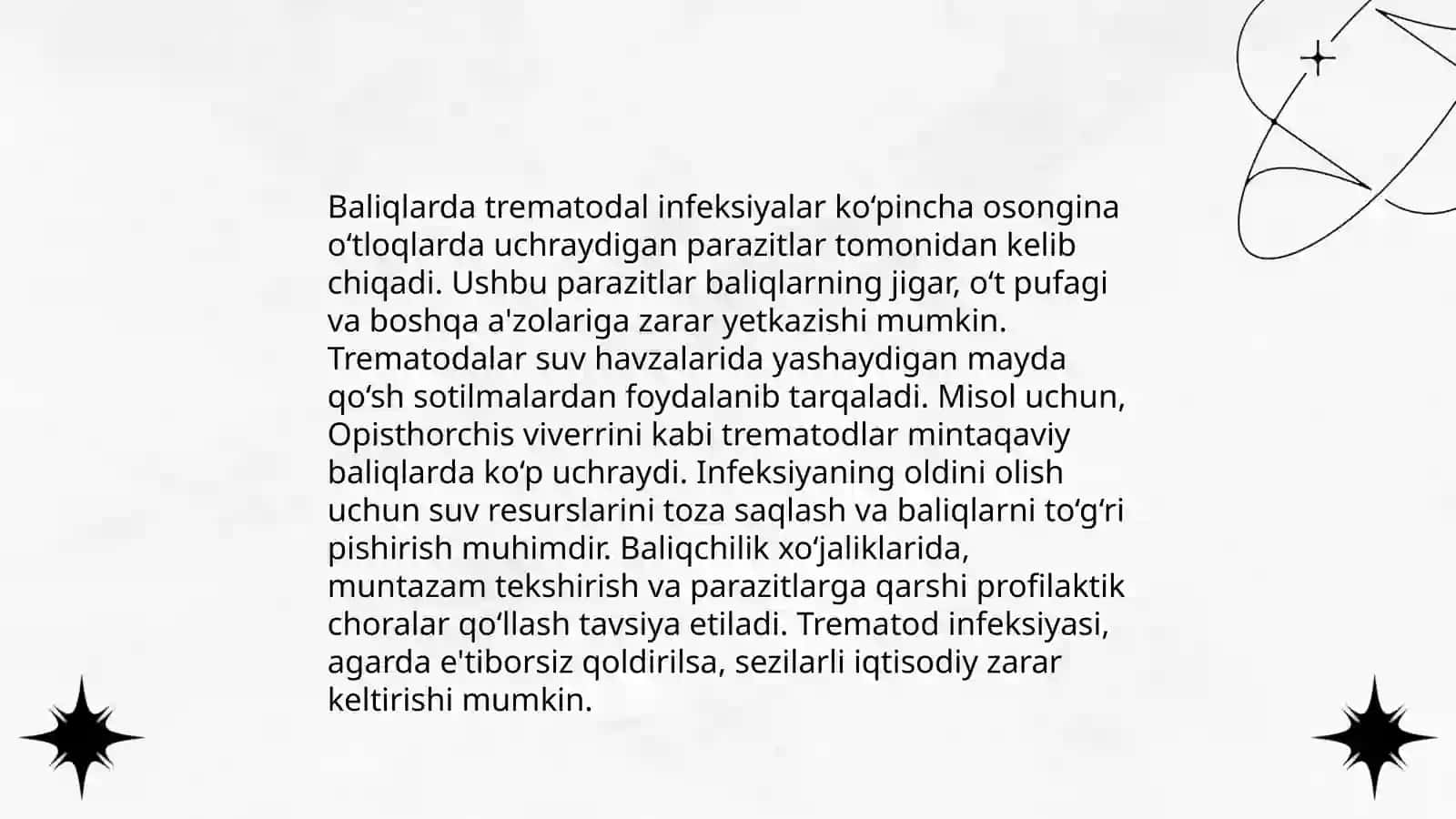 Baliqlarda trematadozlar keltirib chiqaradigan kasaliklar 4