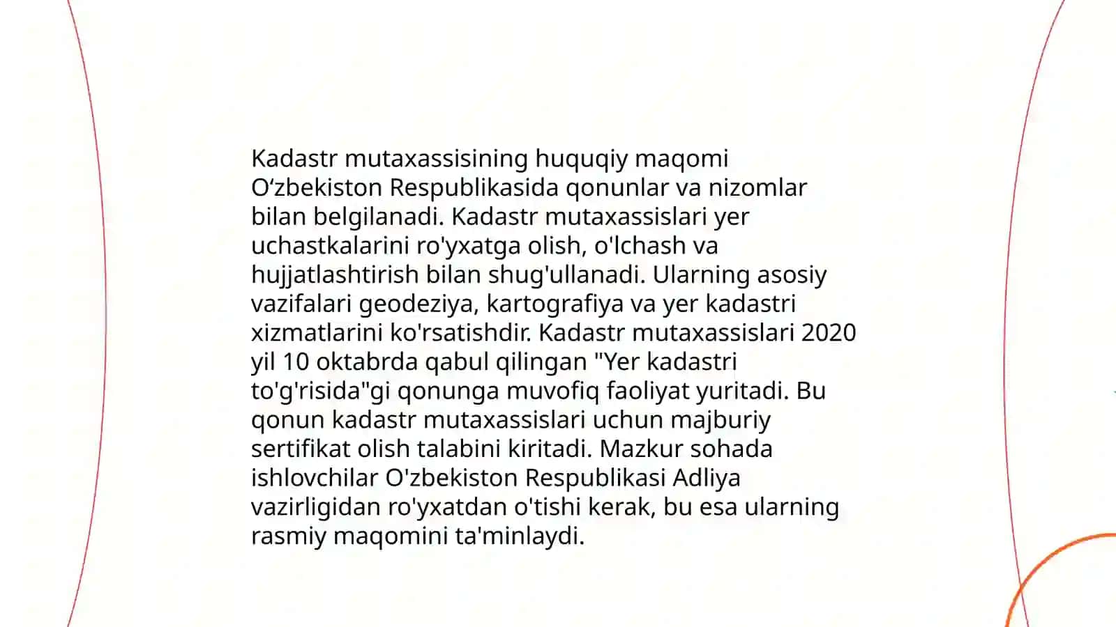 Kadastr mutaxasisining burchi, funksional vazifalari huquq va vakolatlari 4