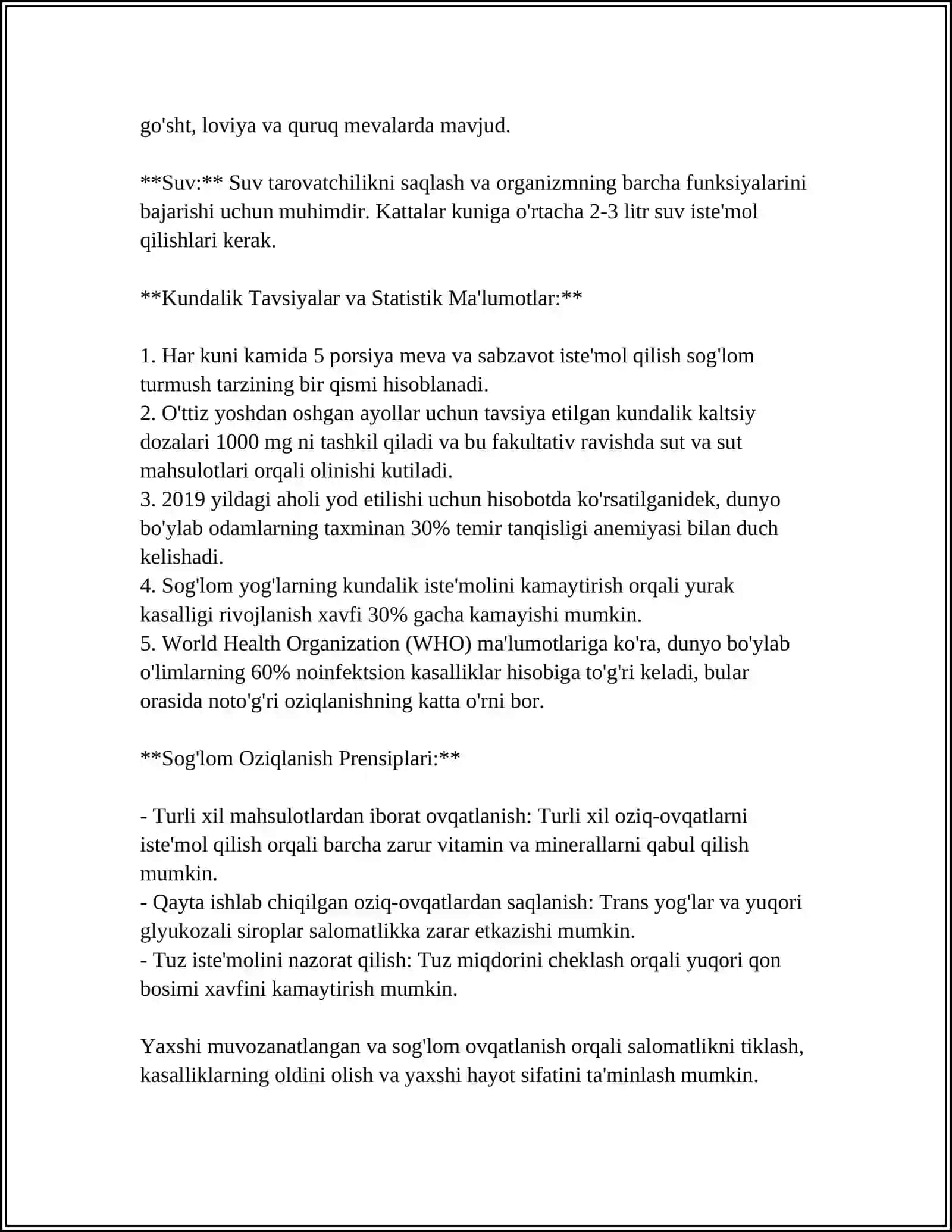 SOG'LOM TURMUSH TARZI 4