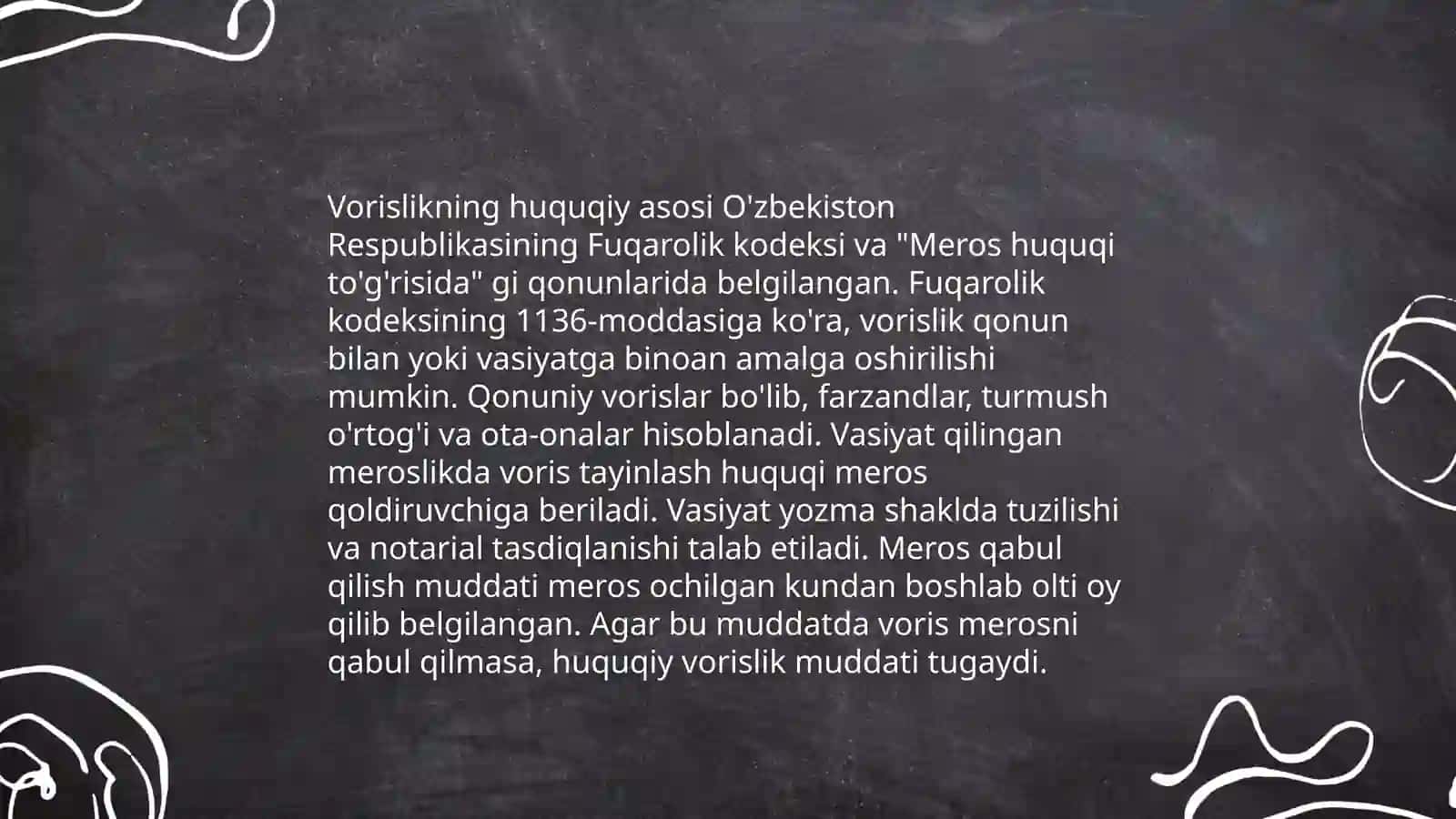 Qonuniy vorislik asoslari va vorislar guruhlari 4