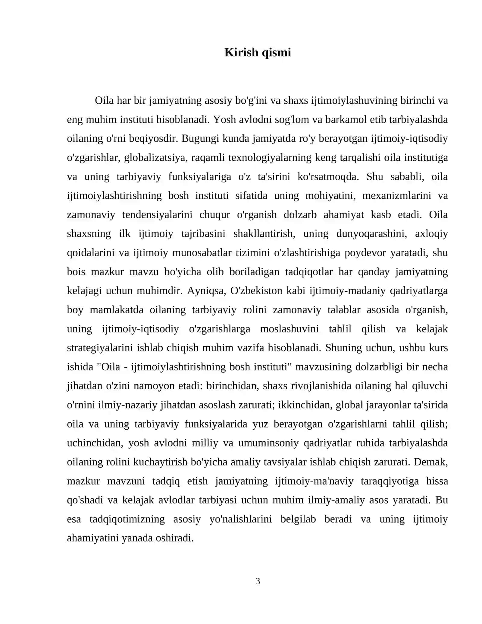“ Oila - ijtimoiylashtirishning bosh instituti” 4