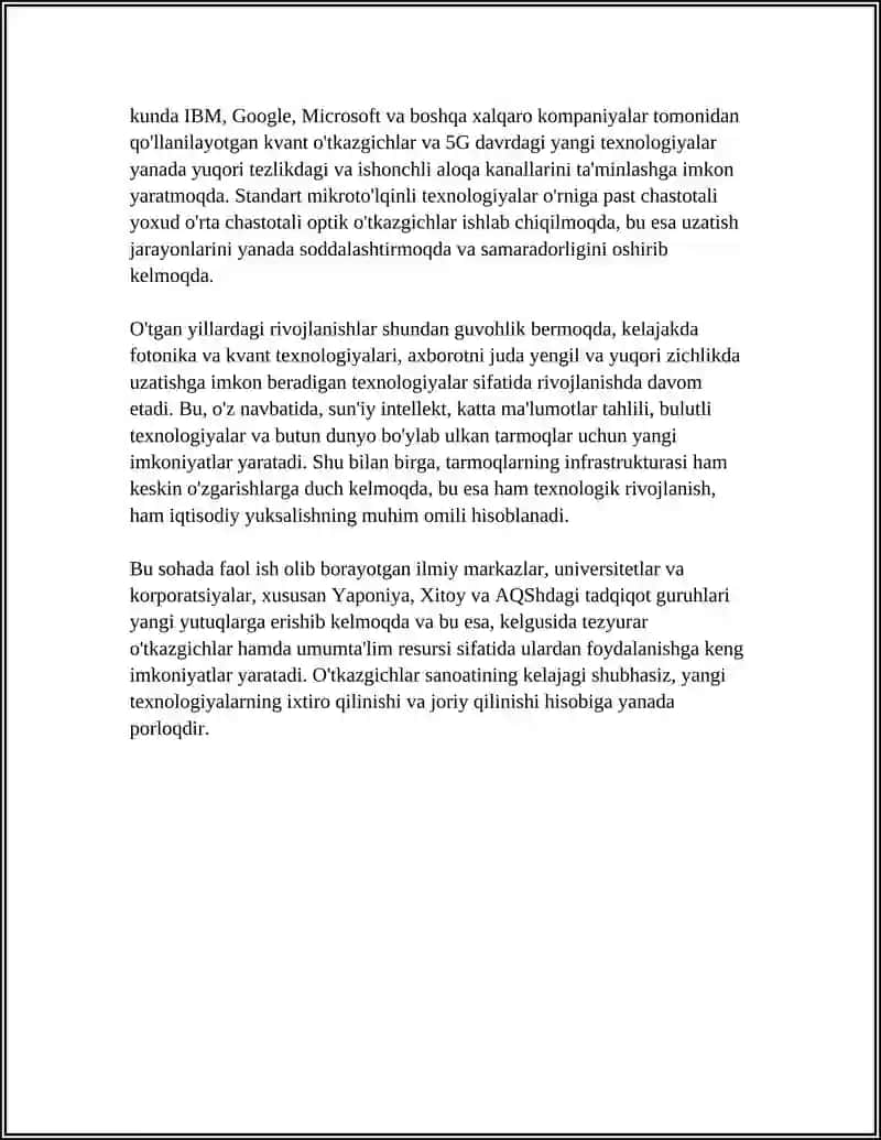 Tezyurar o'tkazgichlarning texnologik rivojlanishi 4