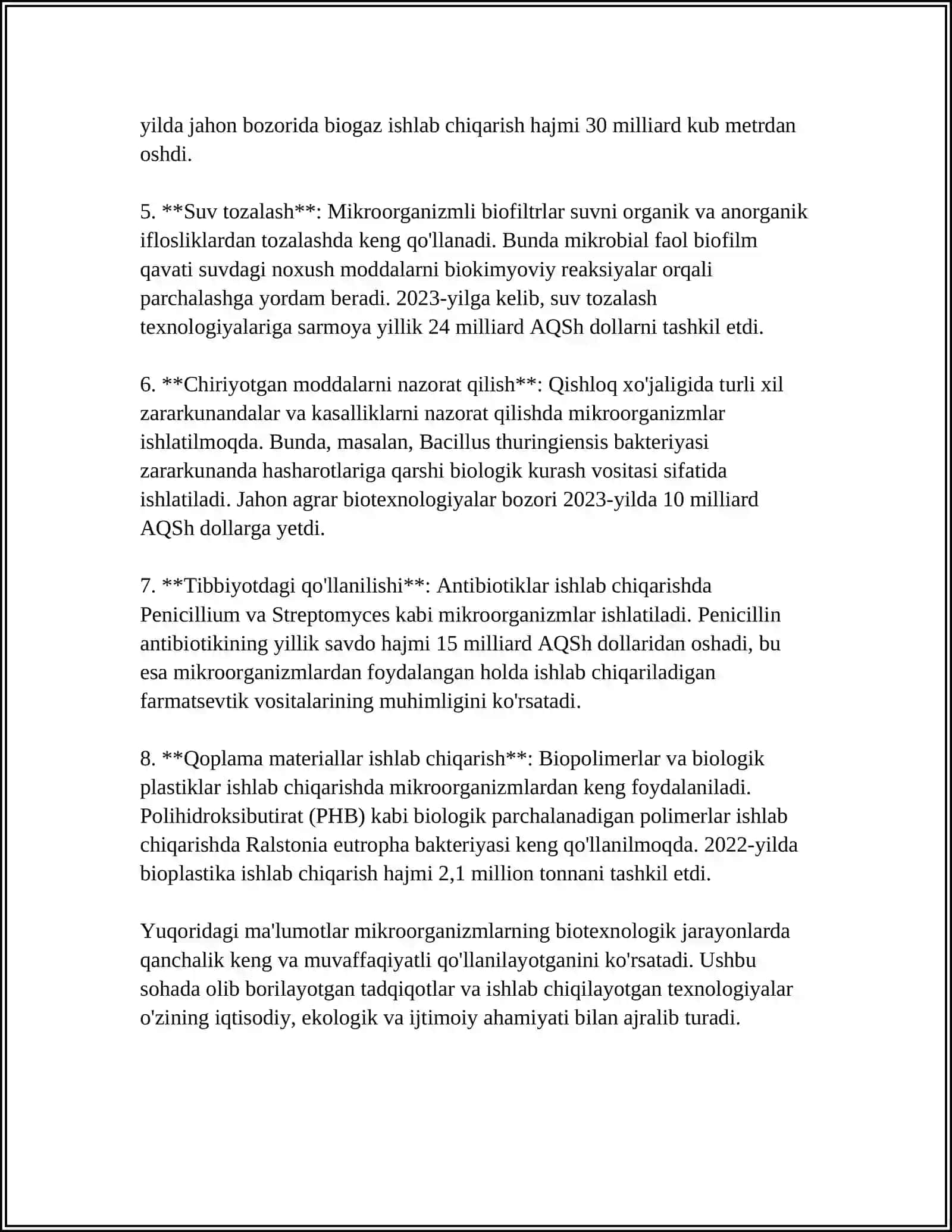 MIKROORGANIZIMLAR ASOSIDAGI TEXNOLOGIYALAR 4