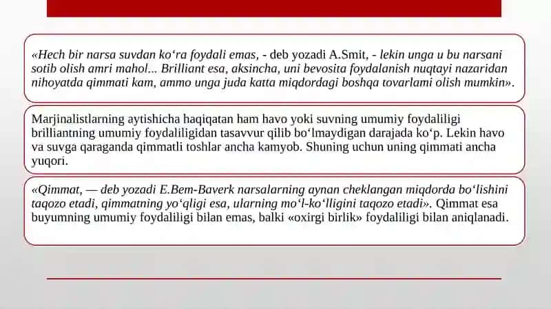 MARJINALIZM TA’LIMOTI VA NEOKLASSIK IQTISODIY MAKTABLAR 4