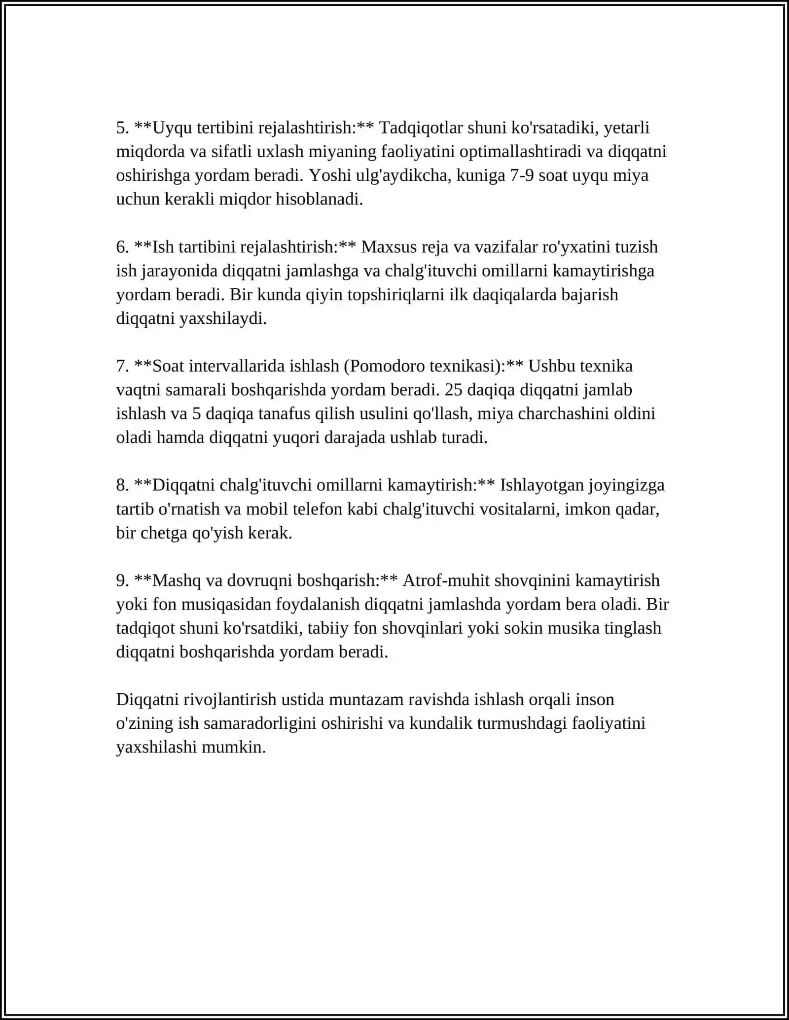 DIQQATNING RIVOJLANISHI VA BUZILISHI 4