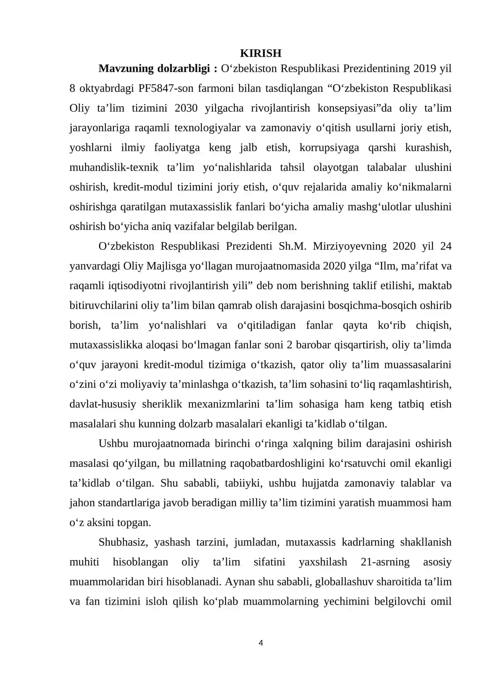 BIOLOGIYA O’QITISH METODIKASI YO’NALISHI TINGLOVCHISI 4