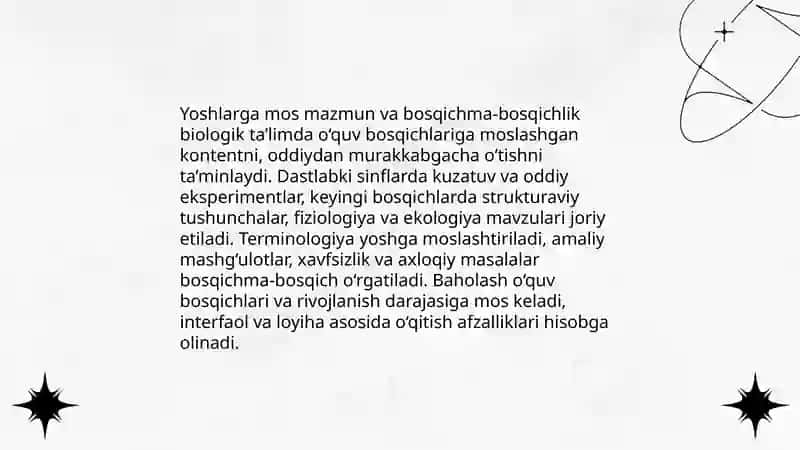 Maktab o‘quv rejasidagi biologik ta’limning o‘ziga xos tomonlari 4