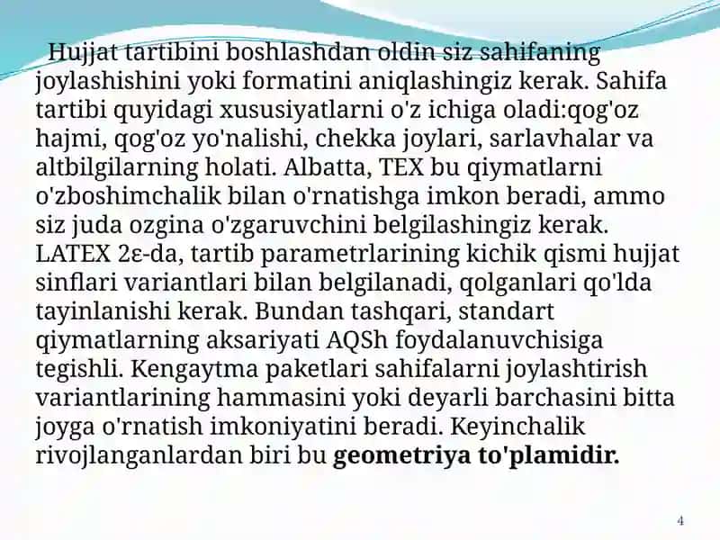 Hoshiya maydoni bilan ishlash. 4