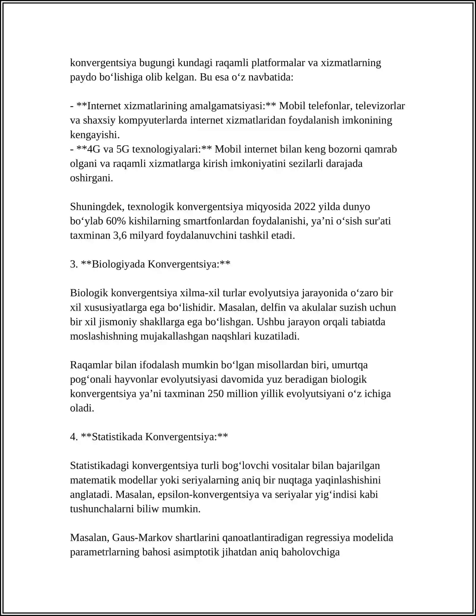 IDROK ETISHDA FIGURA VFA FON; KONVERGENSIYA VA DIVERGENSIYA 4
