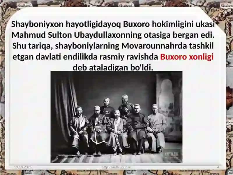 buxoro xonligining tashkil topishi va siyosiy hayoti 4