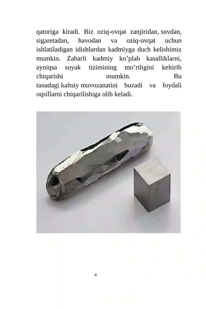 Kadmiy haqida malumot. Kadmiy tarixi 4