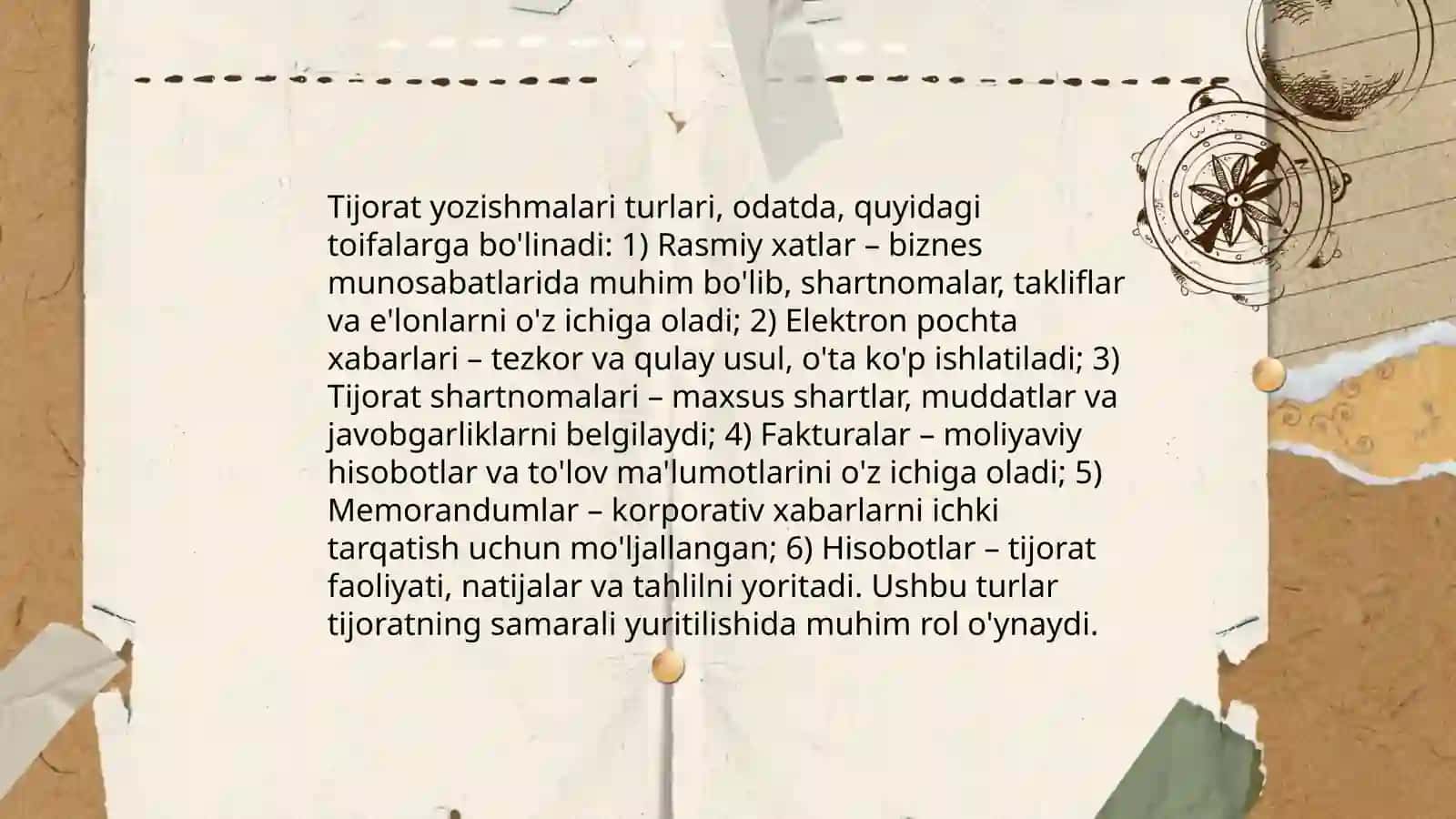 Diplomatik va tijorat yozishmalari mavzusida taqdimot tayyorlash 4