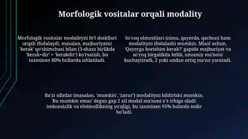 Modal ifodalashning grammatik vositalari 4