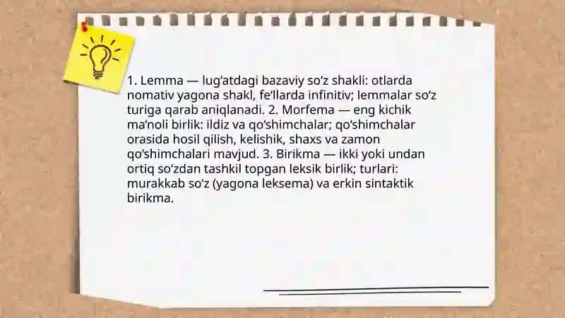 Luģat tarkibning shakl va mano munosabatlari 4