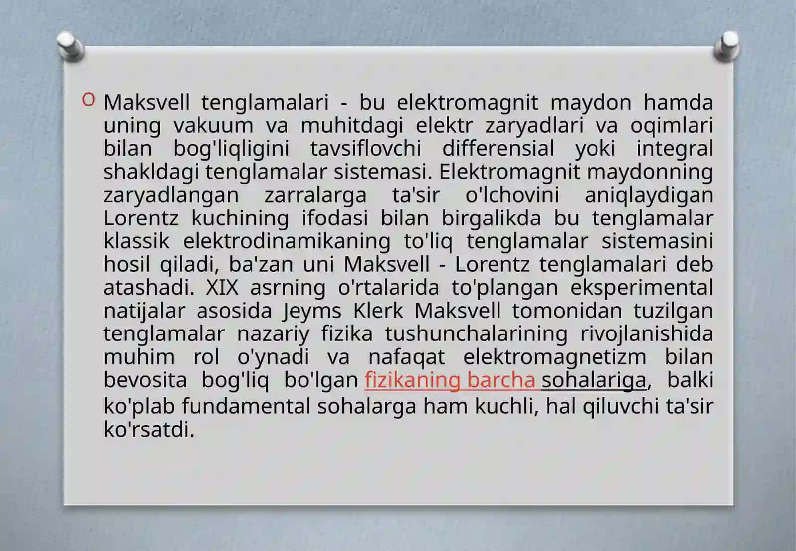 YORUG`LIKNING KVANT HOSSALALARI FOTO EFEKT ATOM VA YADRO FIZIKASI ELEMENTLARI 4