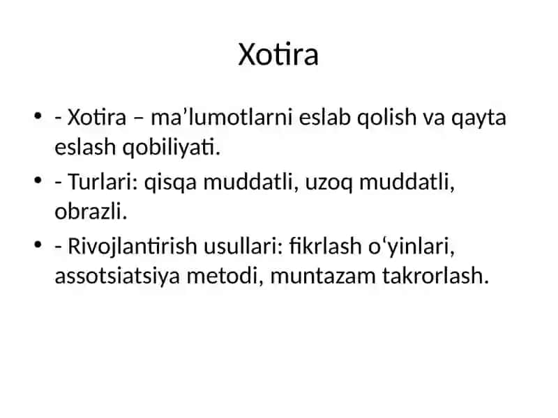 Diqqat va Xotira 4