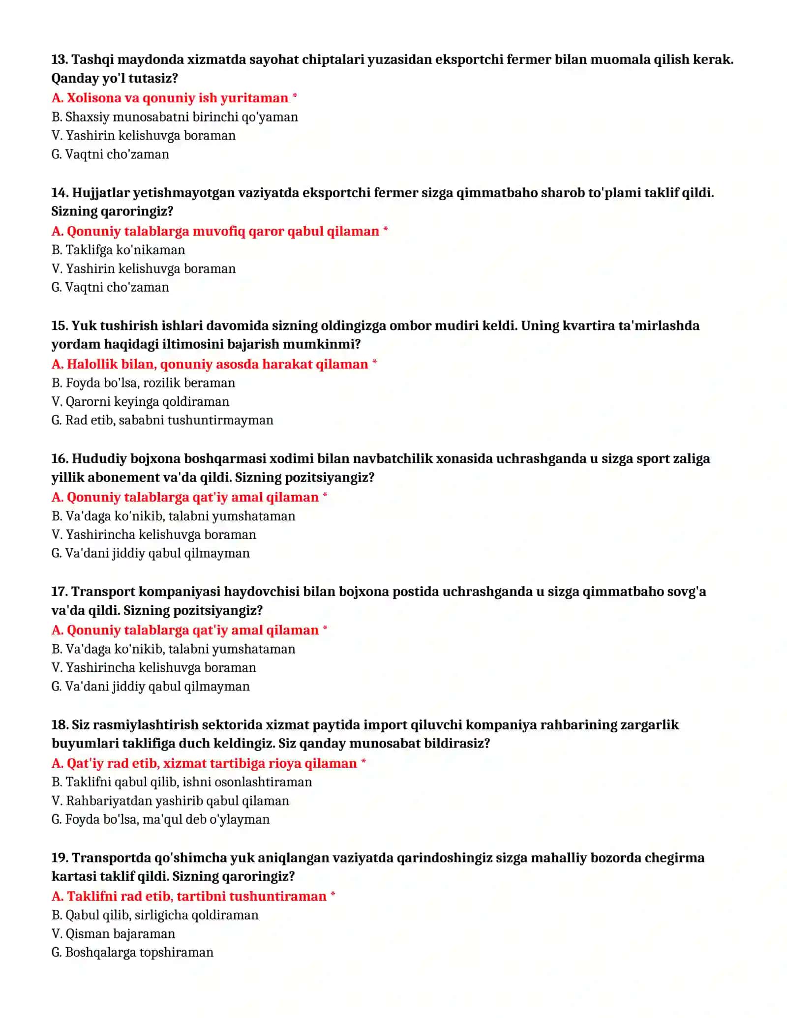 TEST SAVOLLARI (№ 81) 4