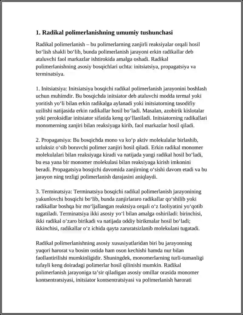 RADIKAL VA ION POLIMERLANISH 4