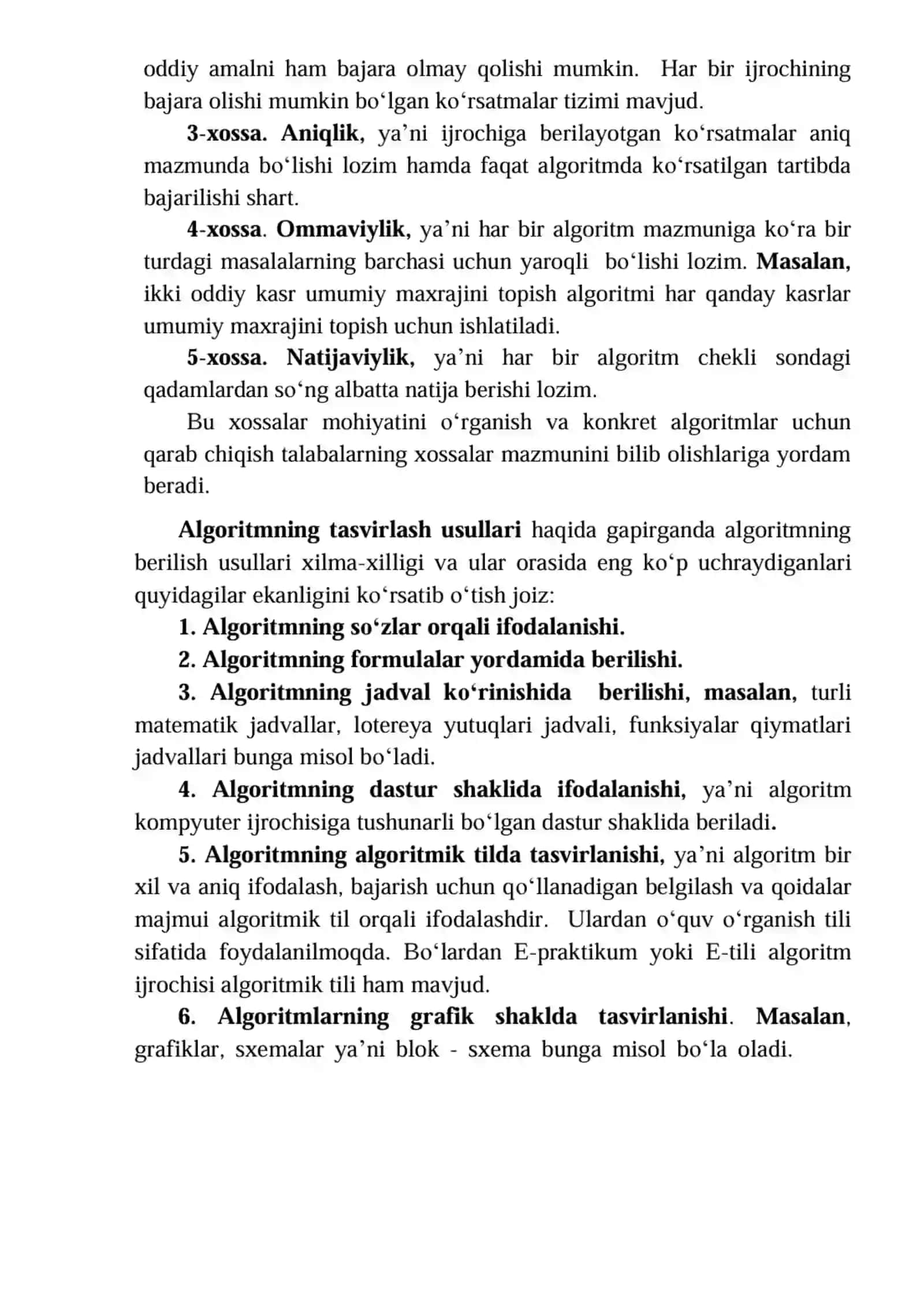 Kirish. Algoritm va ma‘lumotlar tuzilmasi tushunchasi 4