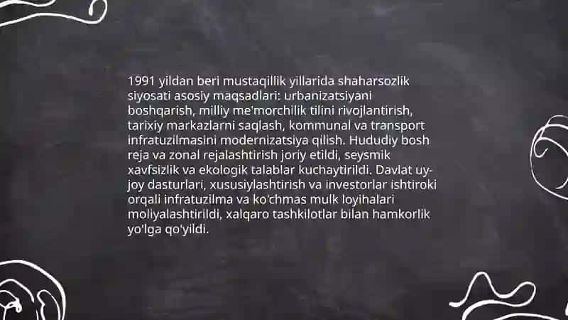 Mustaqillik yoʻlida binokorlik va memorchilik 4