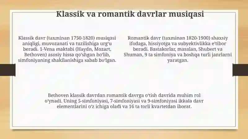 Germaniyaning musiqiy tarixi va hozirgi kundagi san'ati haqida 4