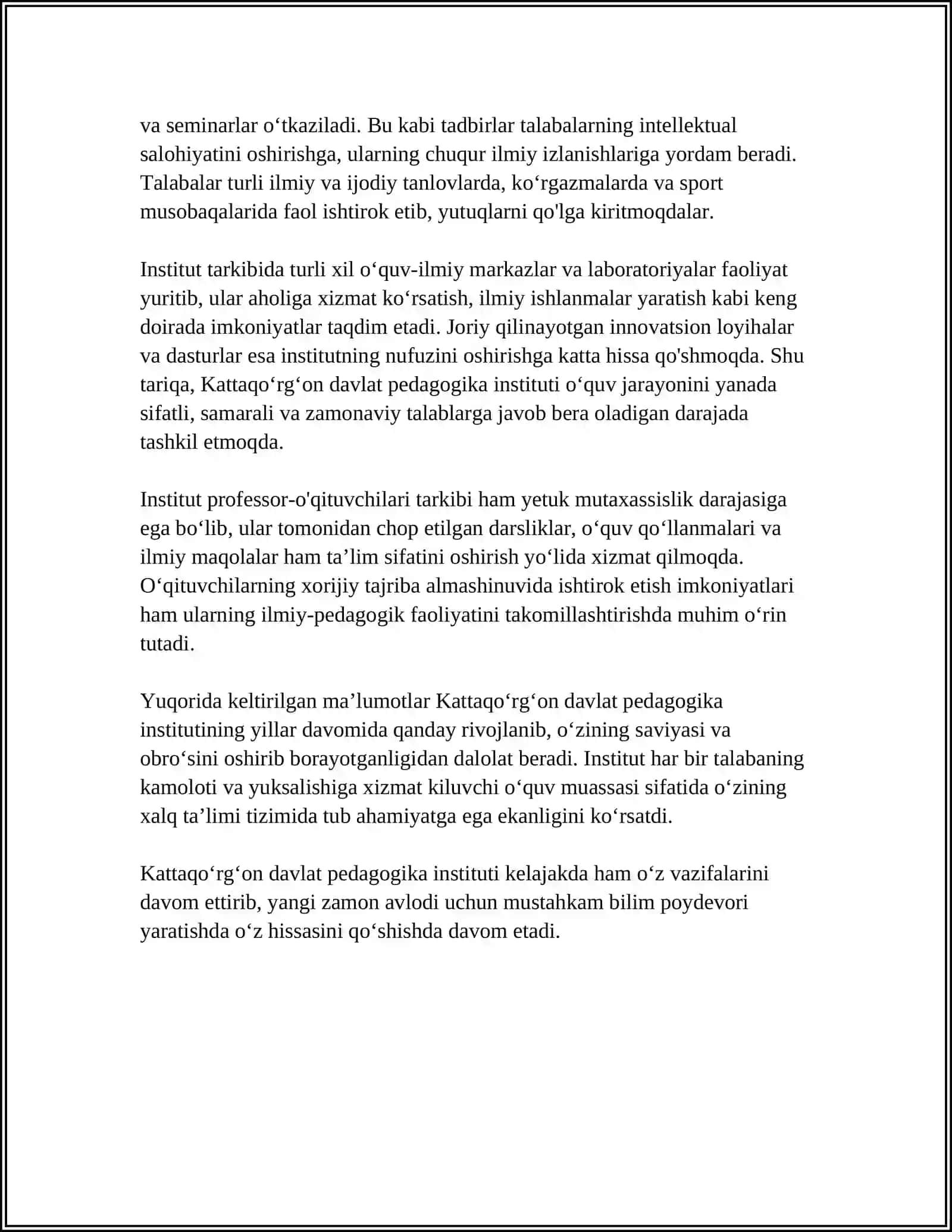 KATTAQO'RG'ON DAVLAT PEDAGOGIKA INSTITUTI 4