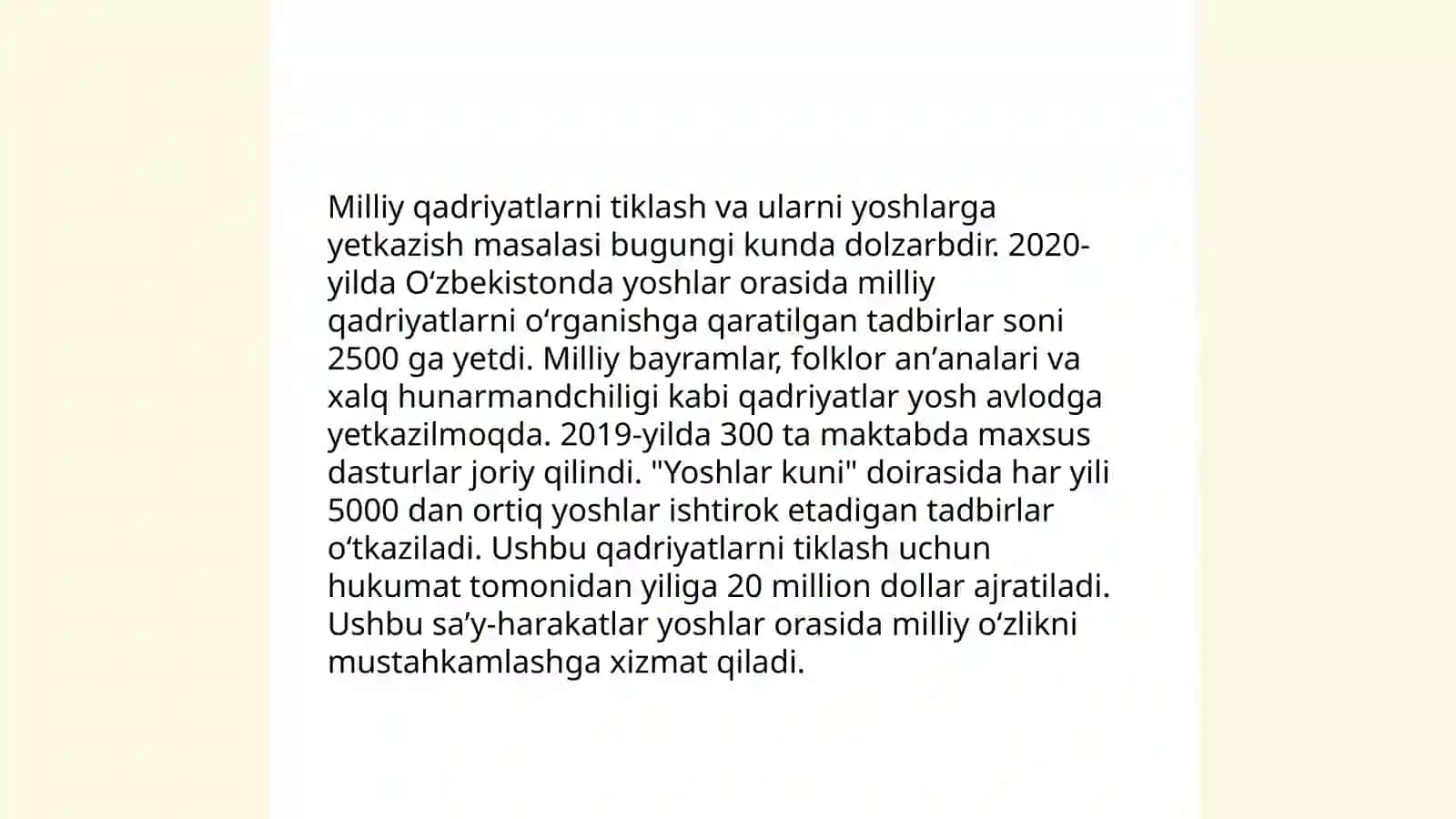 Yangi O'zbekistonda amalga oshirilayotgan ma'naviy o'zgarishlar 4
