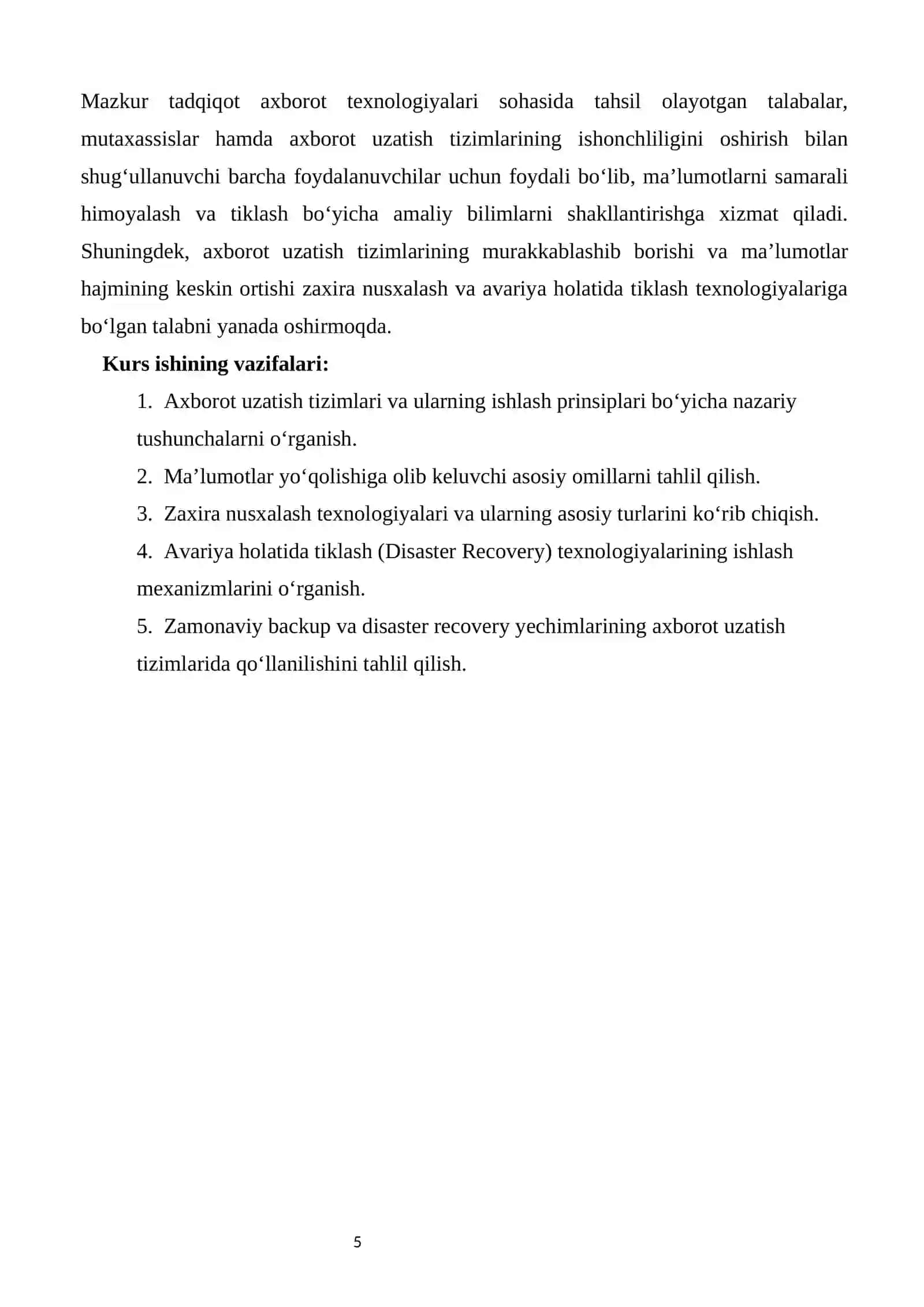 BACKUP VA DISASTER RECOVERY TEXNOLOGIYALARI 4
