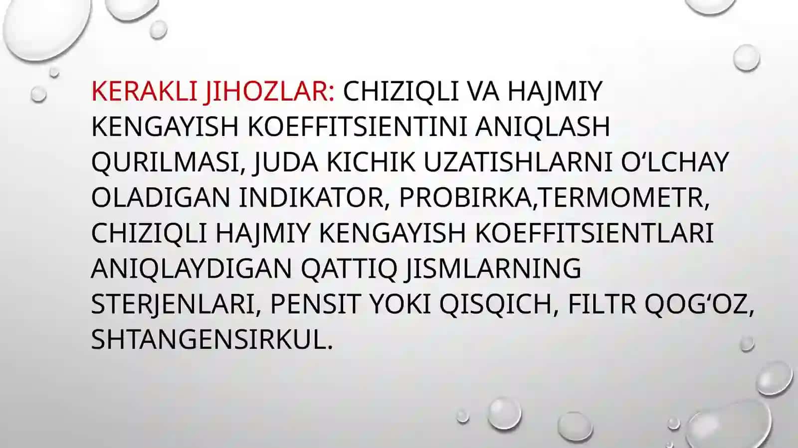 Taqdimot loyihasi: Chiziqli Kengayish Koeffitsientini Aniqlash 4