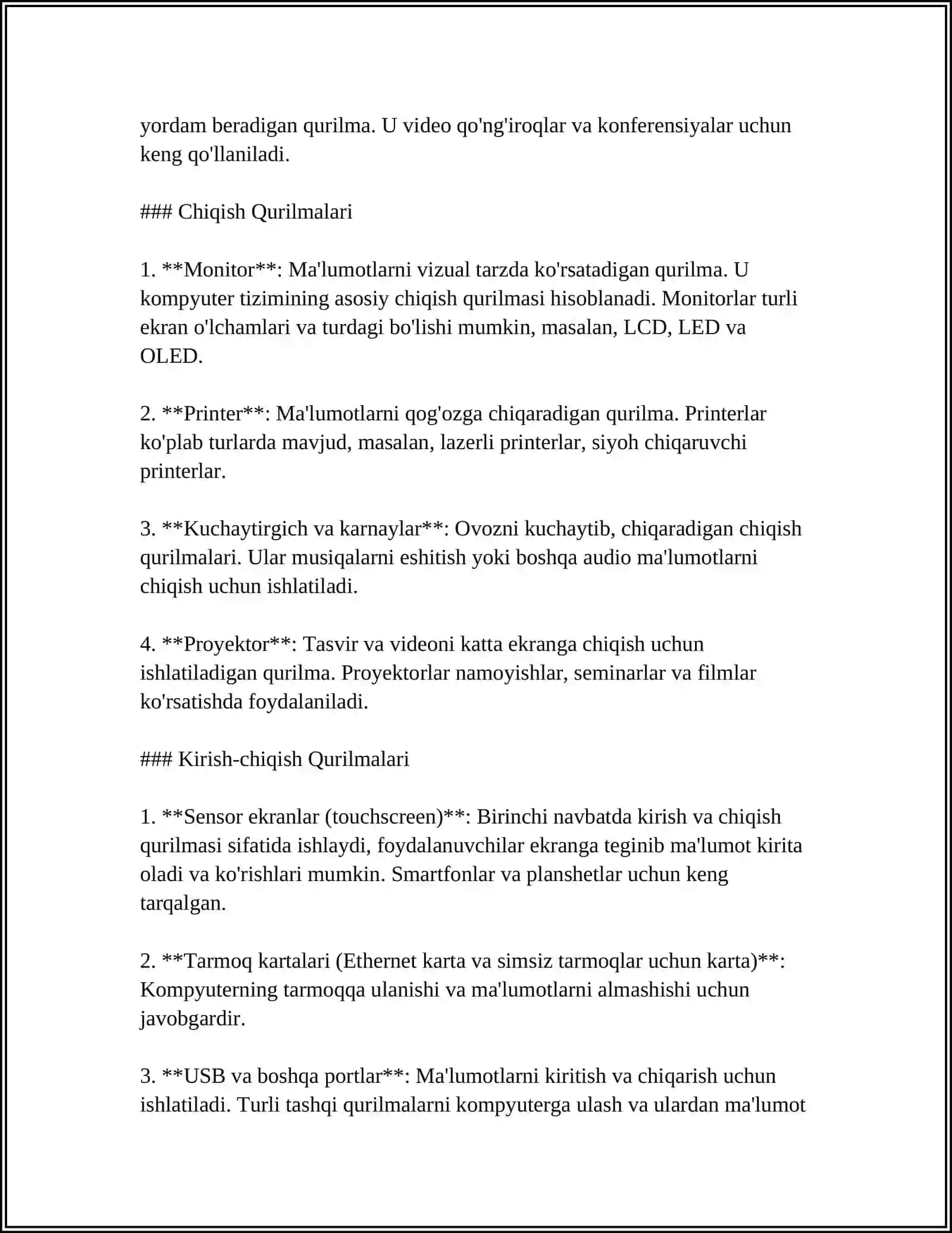 Mavzu: OPERATSION TIZIMLARDA KIRITISH-CHIQARISH OPERATSIYALARINI BOSHQARISH 4