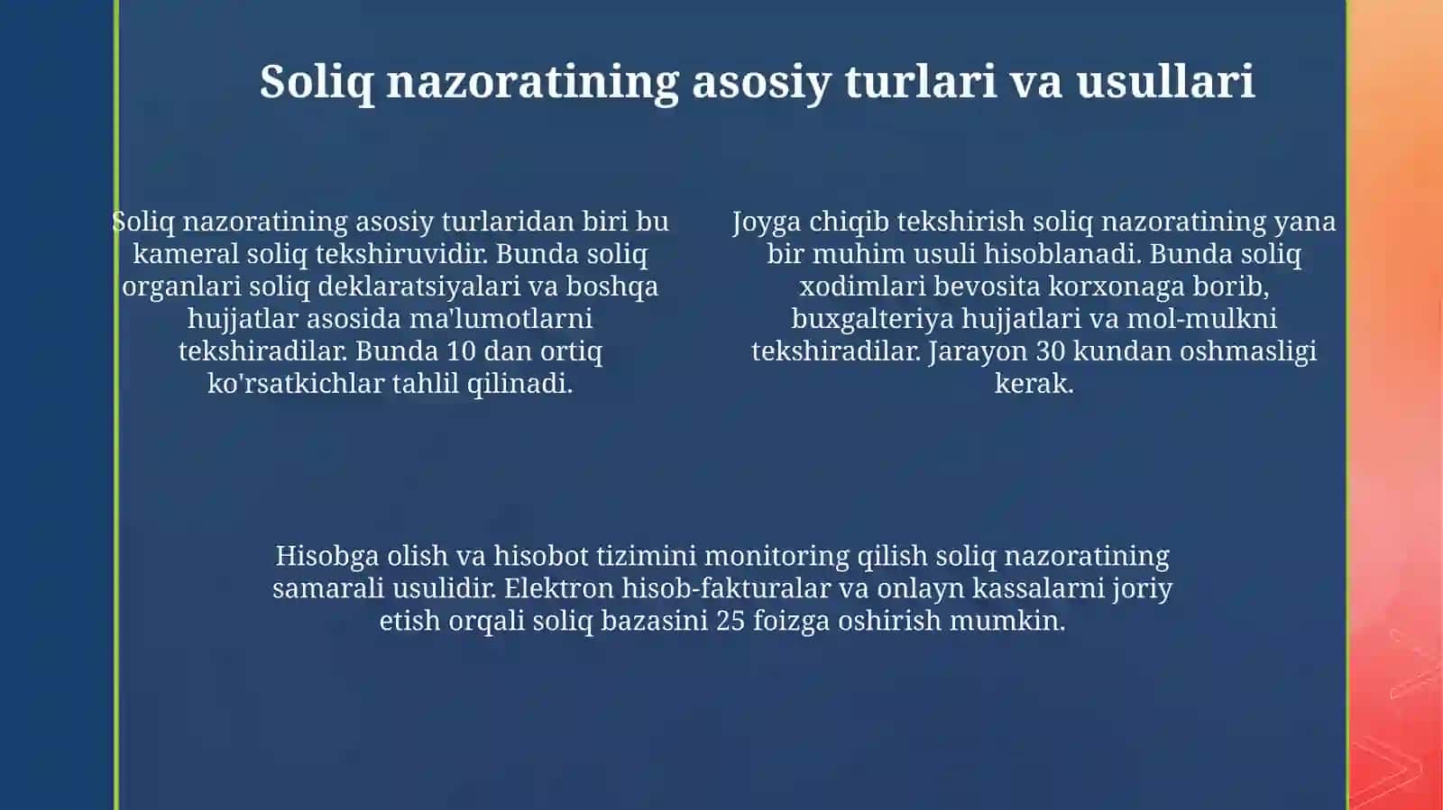 Soya iqtisodiyotini qisqartirishda soliq nazoratining roli 4