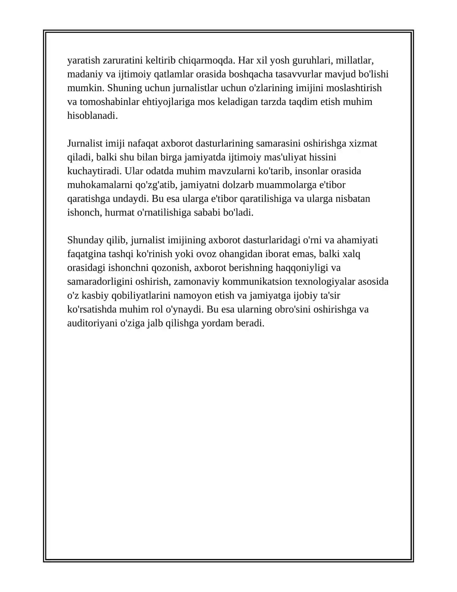 INFORMATSION DASTURLARDA JURNALIST IMIJINING O'RNI 4
