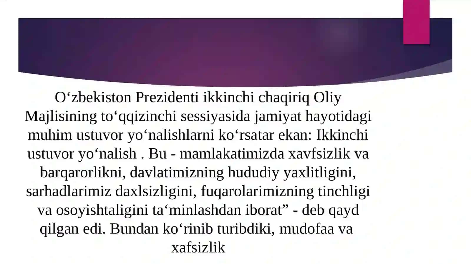 Milliy xafsizlikni taminlash borasida amalga oshirilgan ishlar 4