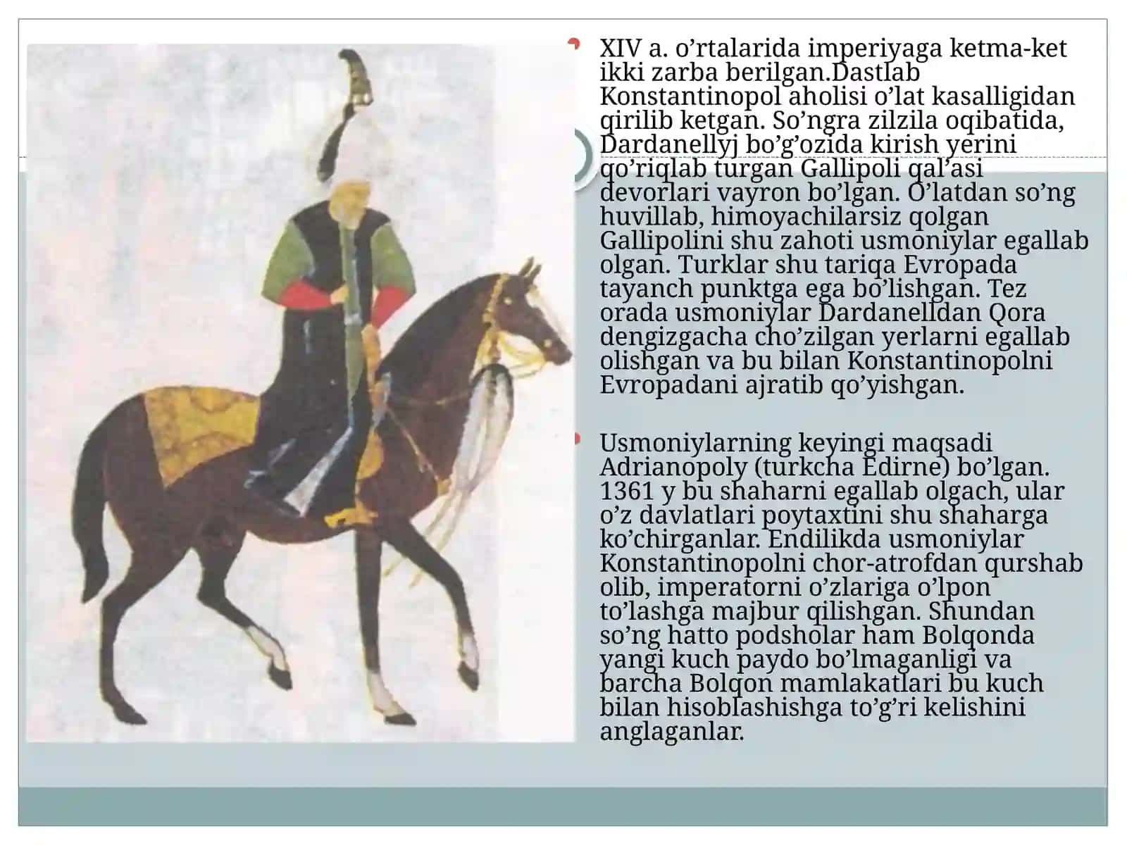 7-sinf Jahon tarixi Usmonli turklar davlati dars taqdimot 4