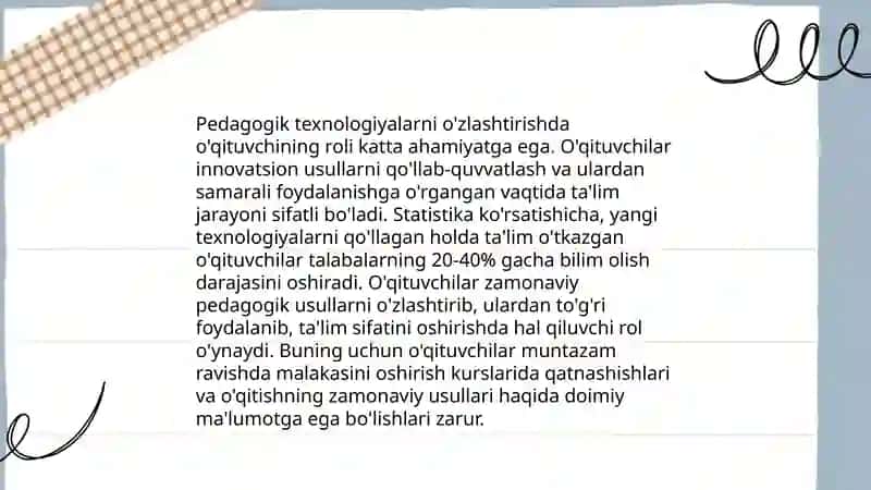 Pedagogik fikr taraqqiyotida oqituvchining kasbiy mahorati hamda burch va masuliyatlari 4
