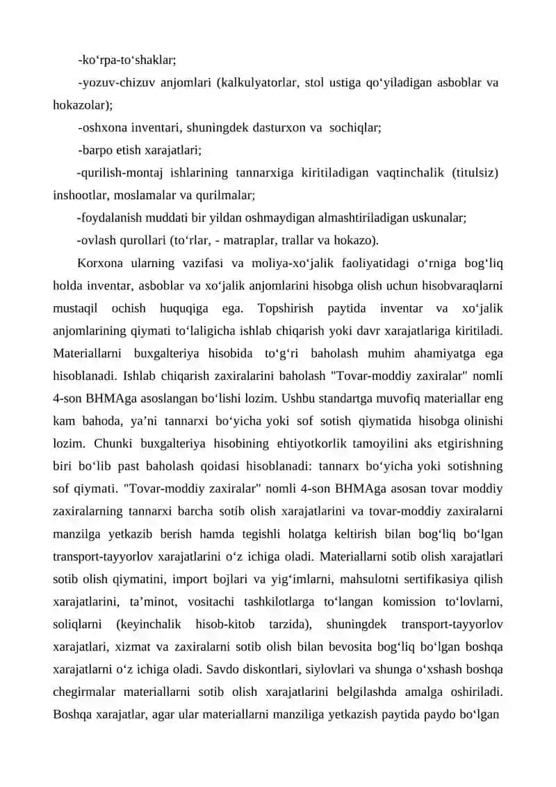 Tovаr-moddiy zаxirаlаr HISOBI 4