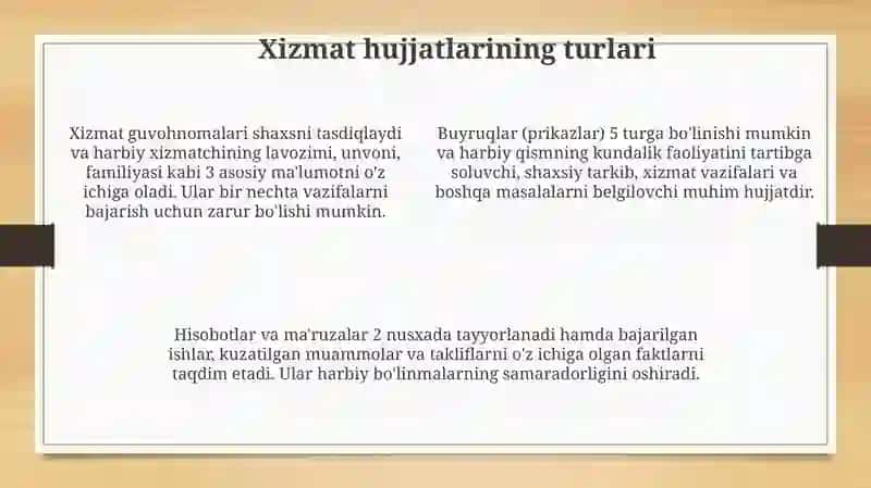 Armiyada ish yuritishning asosiy qoidalari 4