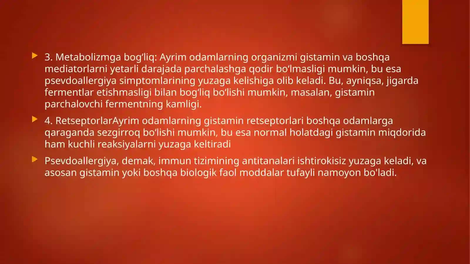 Psevdoallergiya, tipik allergiya haqida va dori moddalarga allergiyaning paydo bo’lishi. 4