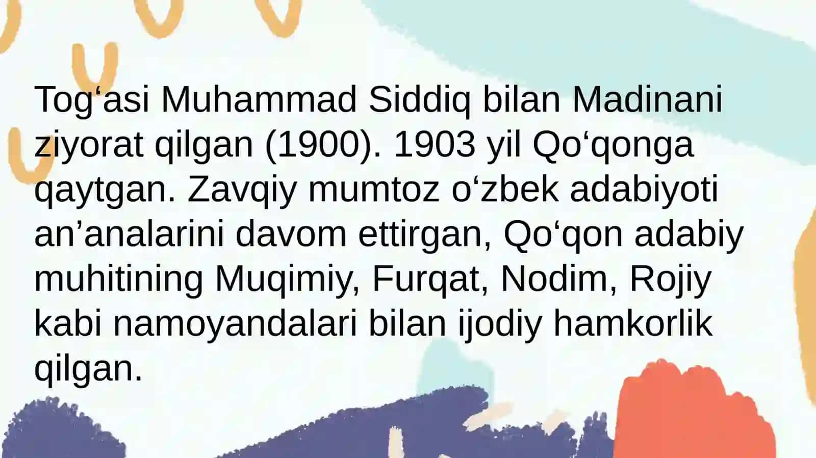 Zavqiy ijodini oʻrganish. Davr adabiyotidagi oʻrnini belgilash 4