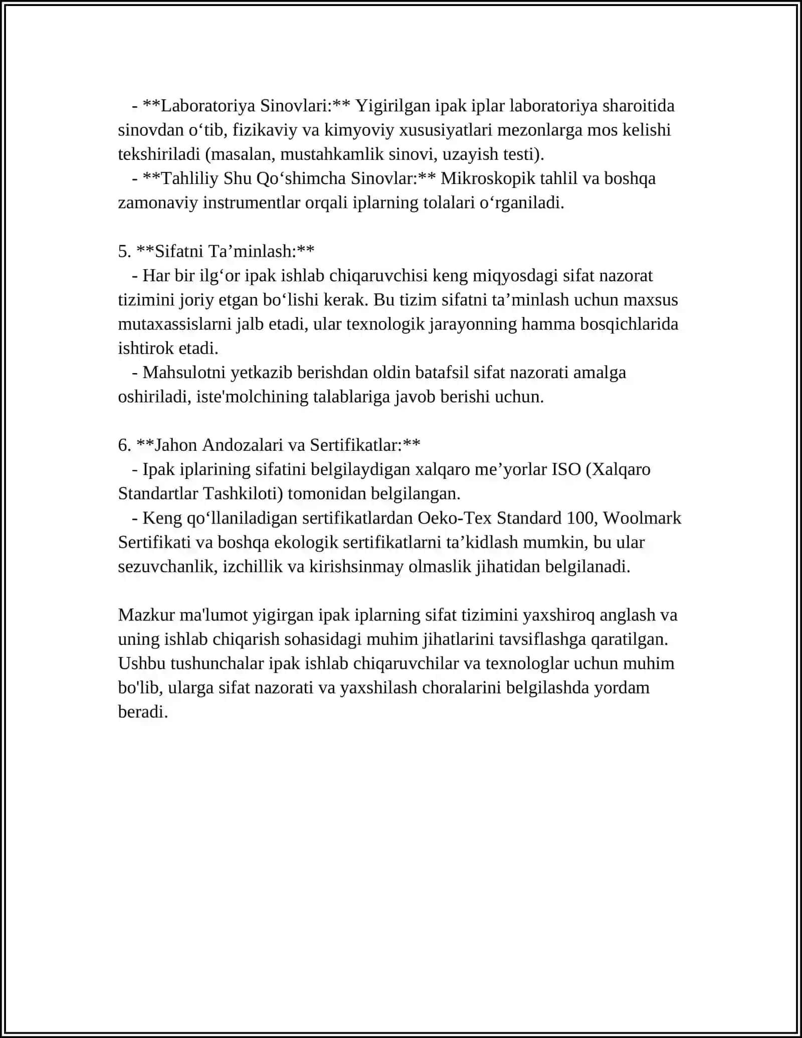 YIGIRILGAN IPAK IPLARINING SIFATINI BELGILOVCHI STANDARTLAR 4