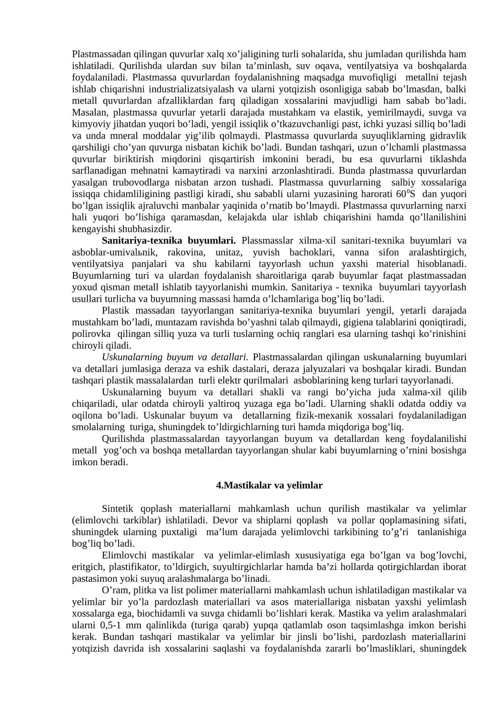 Plastmassa Materiallari va Buylari 4