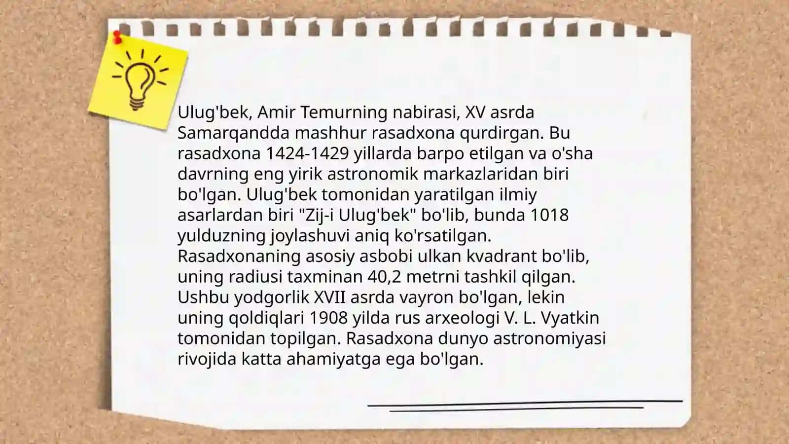 Mirzo Ulug'bek tarixiy fakt va malumotlar 4