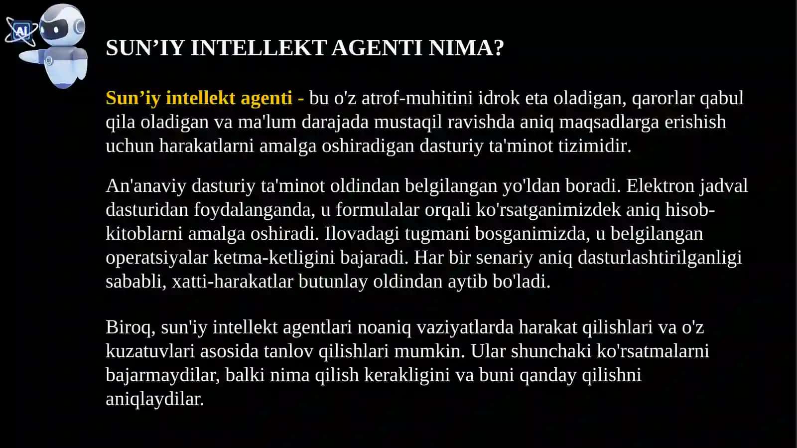 SUN’IY INTELLEKTDAGI AGETLAR 4