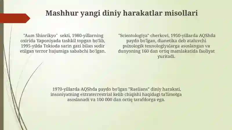 Yangi diniy harakatlarning ta'rifi 4